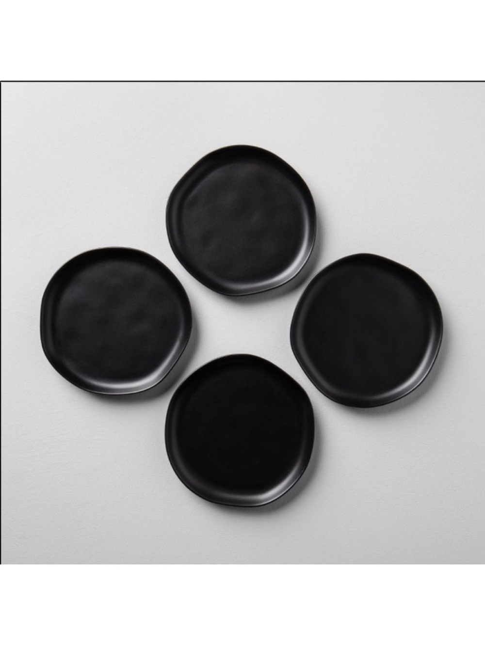Hearth & Hand with Magnolia Black Matte Stoneware Appetizer Plate **SET OF 4**